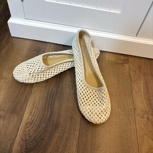 Wanted Crochet Flats Size 6.5 Neutral Boho Woven Shoes